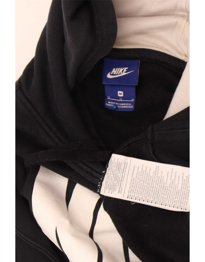 Nike Sudadera con capucha gráfica para hombre, jersey de algodón negro mediano