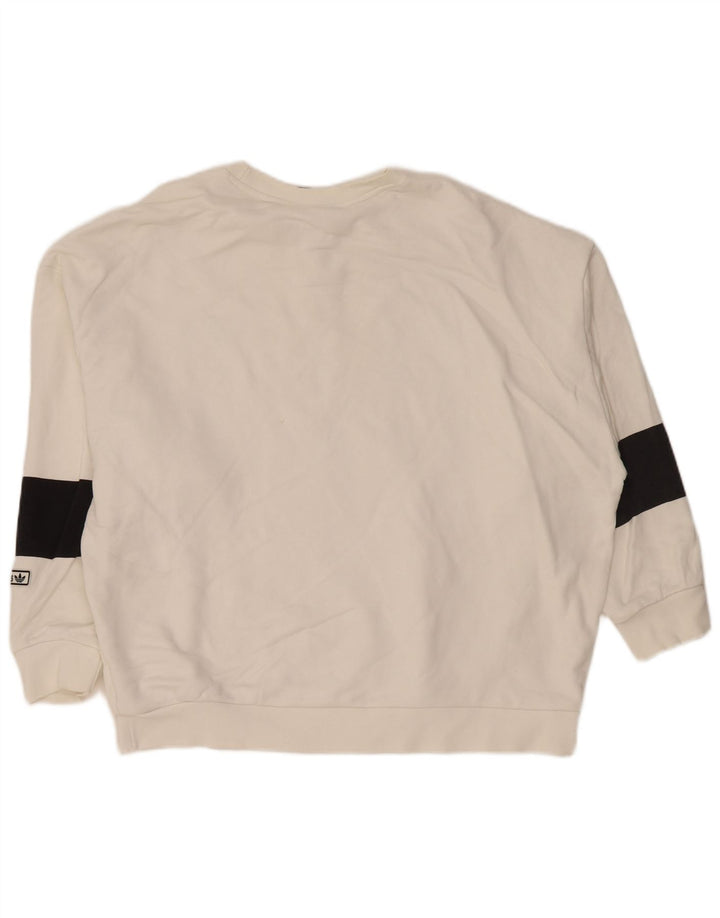 ADIDAS Sudadera extragrande para mujer UK 12 Medium White Colourblock