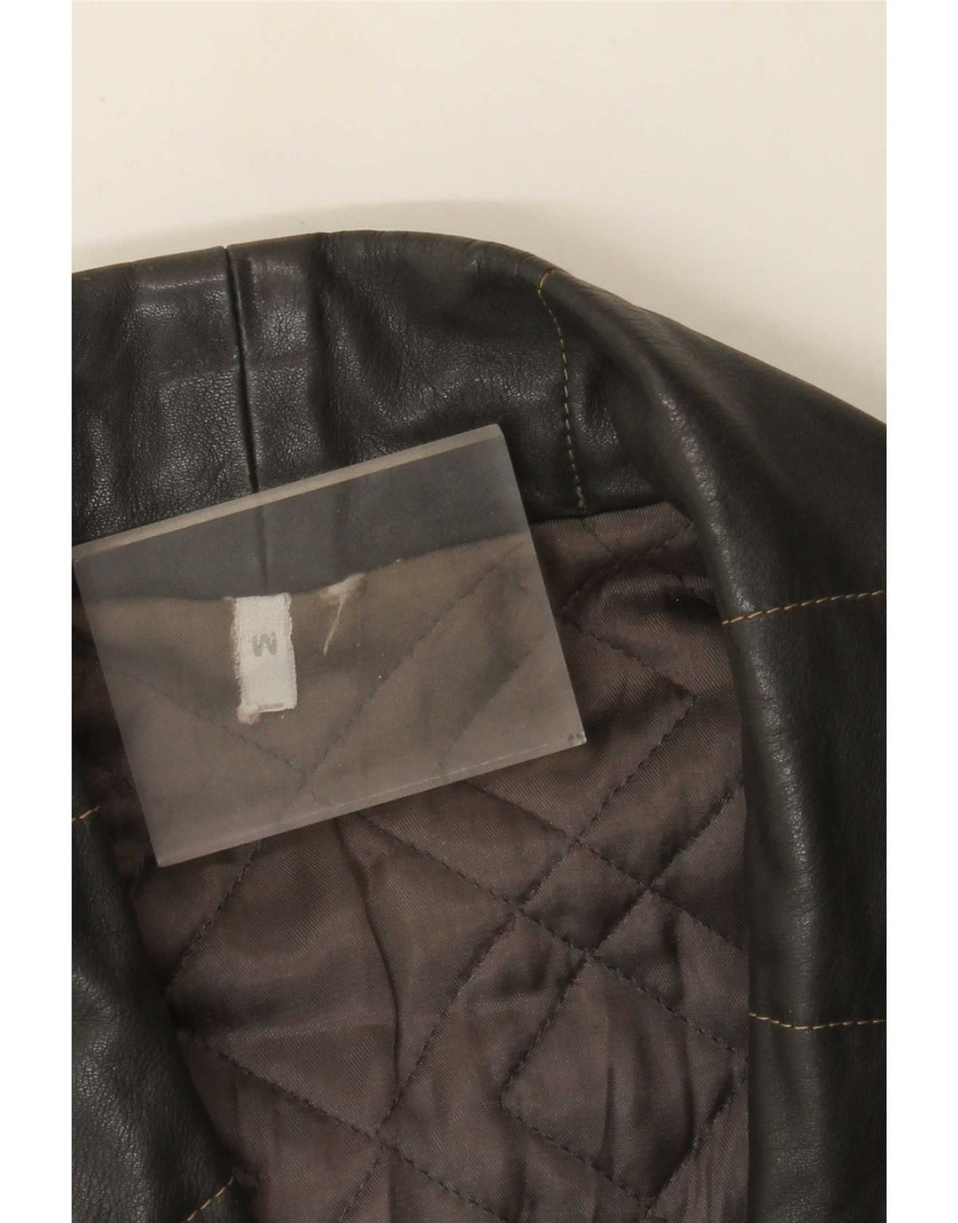 Vintage hombres chaqueta de cuero de ajuste suelto Reino Unido 38 gris medio