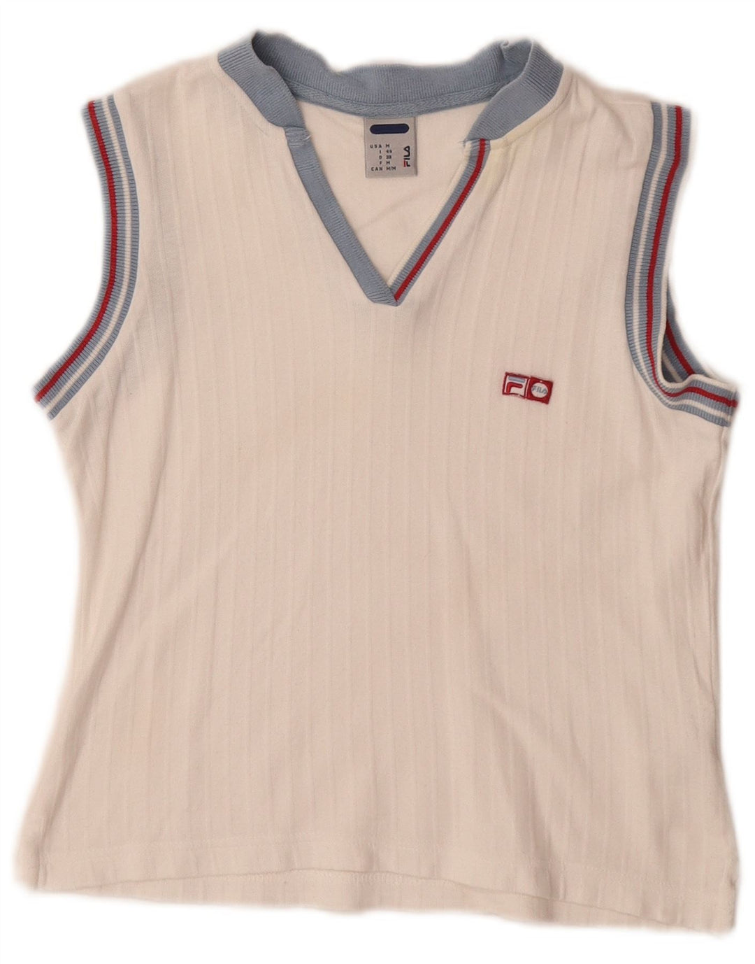 Fila Mujer Chaleco Top IT 44 Medio Algodón Blanco
