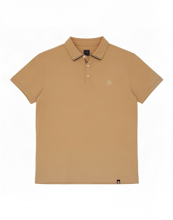 Polo de hombre Pretty Green de algodón beige grande