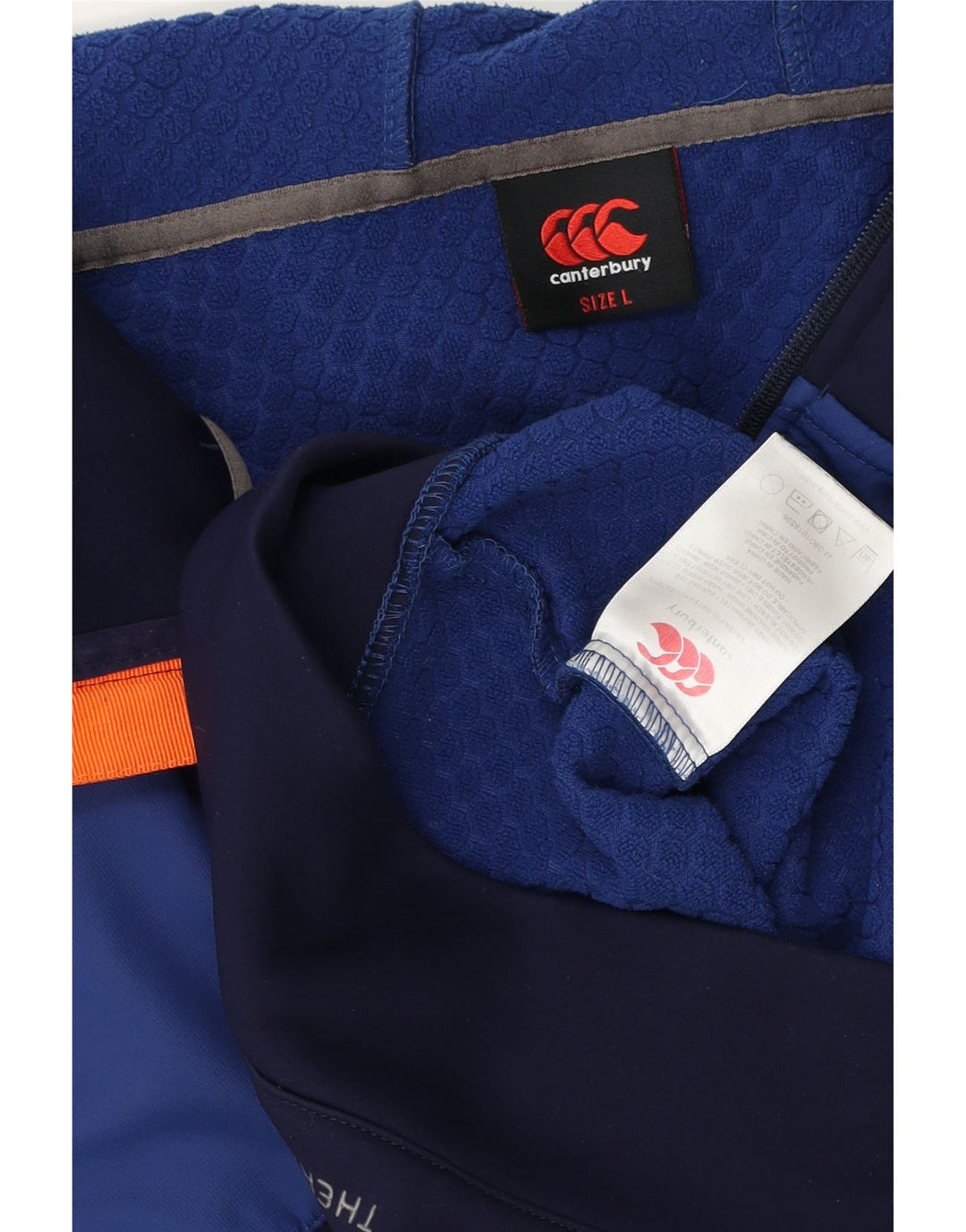 Canterbury Suéter con capucha y cremallera para hombre Grande Azul marino Colorblock Poliéster