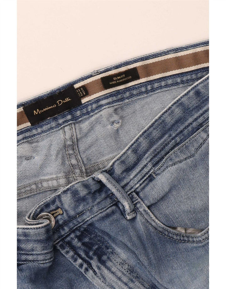 Massimo Dutti Vaqueros Slim Hombre EU 46 XL W36 L31 Azul