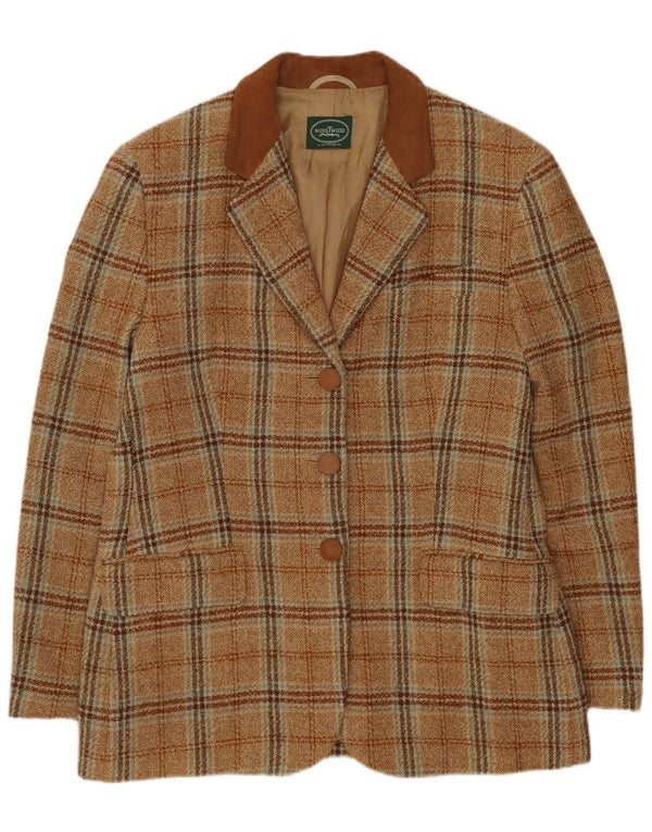 Misstwidd Chaqueta tipo blazer de 3 botones para mujer IT 44 Medium Beige Check
