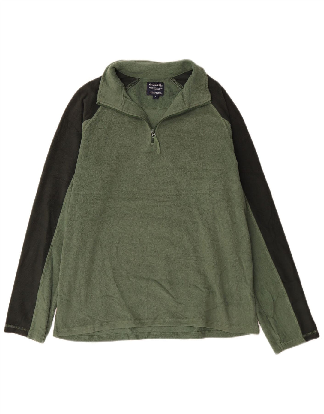 Jersey de forro polar con cremallera en el cuello para hombre Mountain Warehouse Bloque de color verde medio
