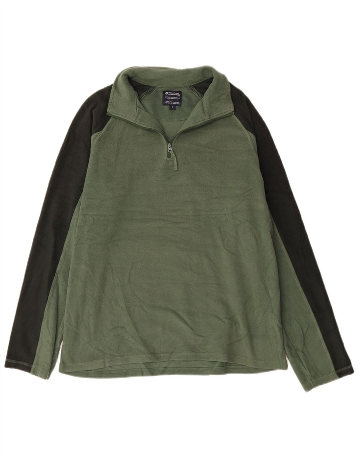 Jersey de forro polar con cremallera en el cuello para hombre Mountain Warehouse Bloque de color verde medio
