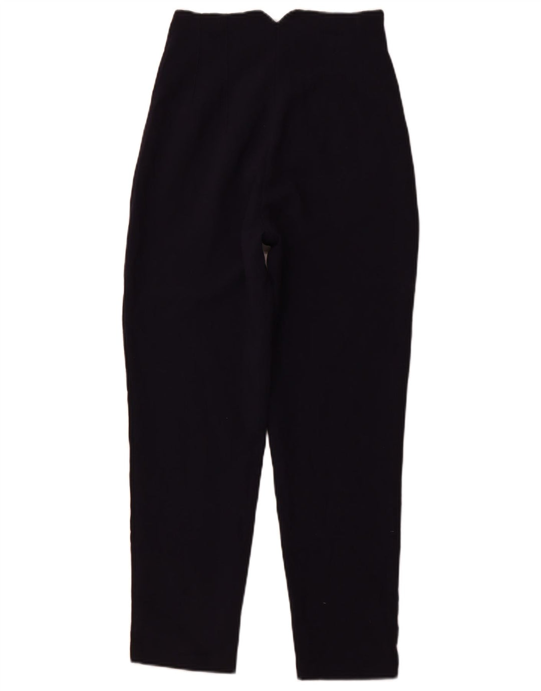 ZARA Mujer Pantalón Casual Cónico De Tiro Alto XS W24 L26 Azul Marino