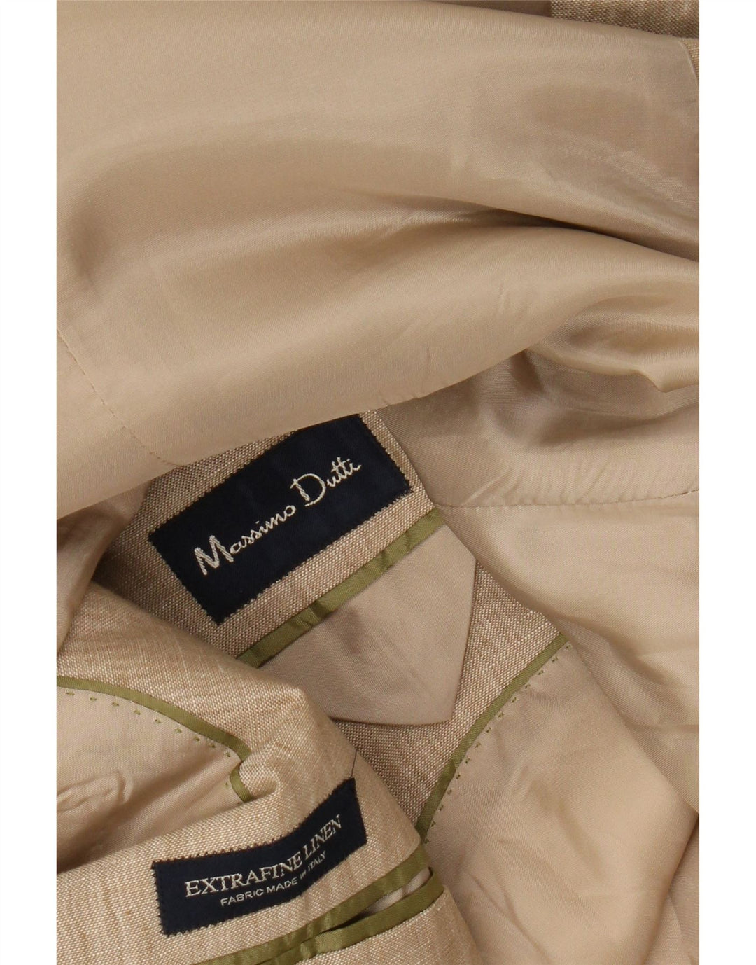 MASSIMO DUTTI Chaqueta tipo blazer de 3 botones para hombre UK 38 Medium Beige Linen