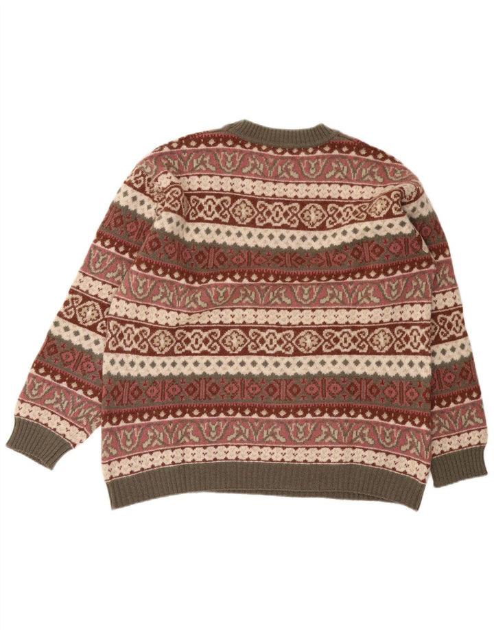 Sisley Jersey De Cuello Redondo Para Hombre XL Multicolor Fair Isle