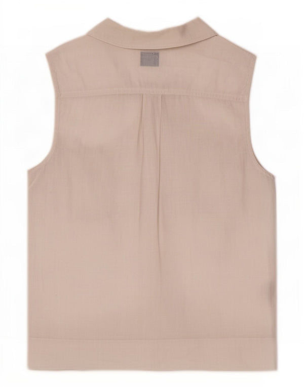 Max & Co. Blusa sin mangas para mujer IT 40 Small White Linen