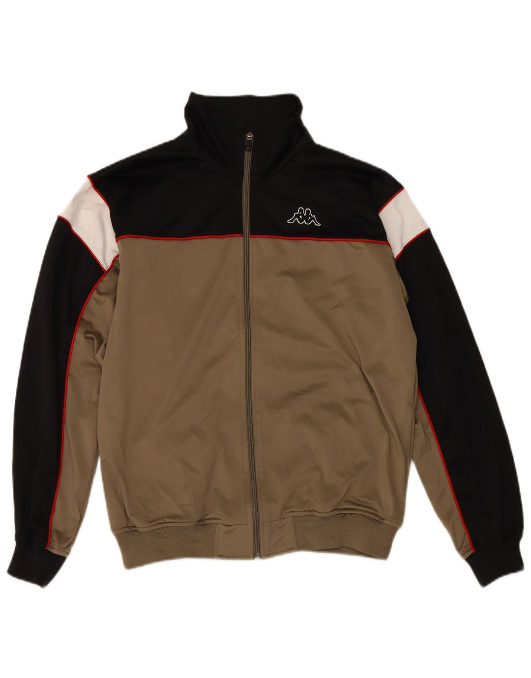 Kappa Hombre Chaqueta De Chándal Top Marrón Medio Poliéster Color Block