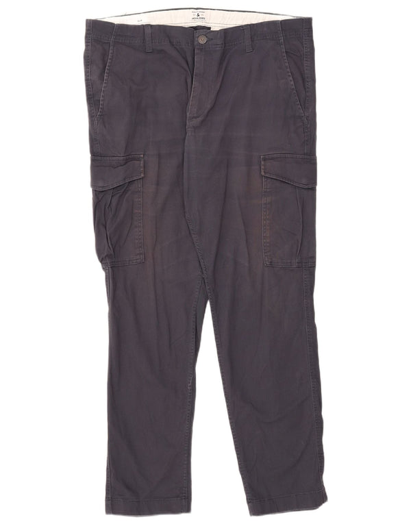 Jack & Jones Mens Slim Cargo Pantalones W38 L30 Algodón Azul Marino