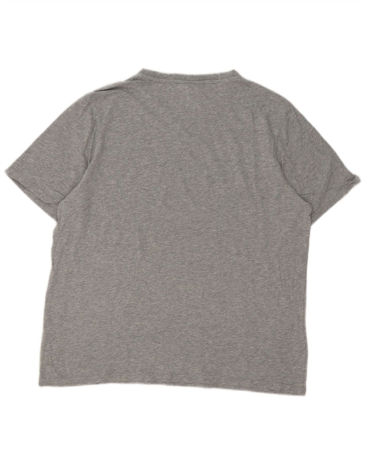 Fila Camiseta para hombre Top grande de algodón moteado gris