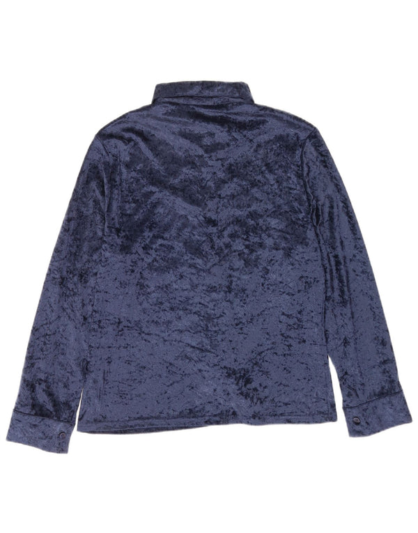 Blusa tipo camisa de terciopelo para mujer Central Park IT 46 Poliéster azul marino grande