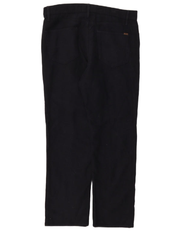 Marks & Spencer Pantalones casuales rectos regulares para hombre W34 L29 Azul marino