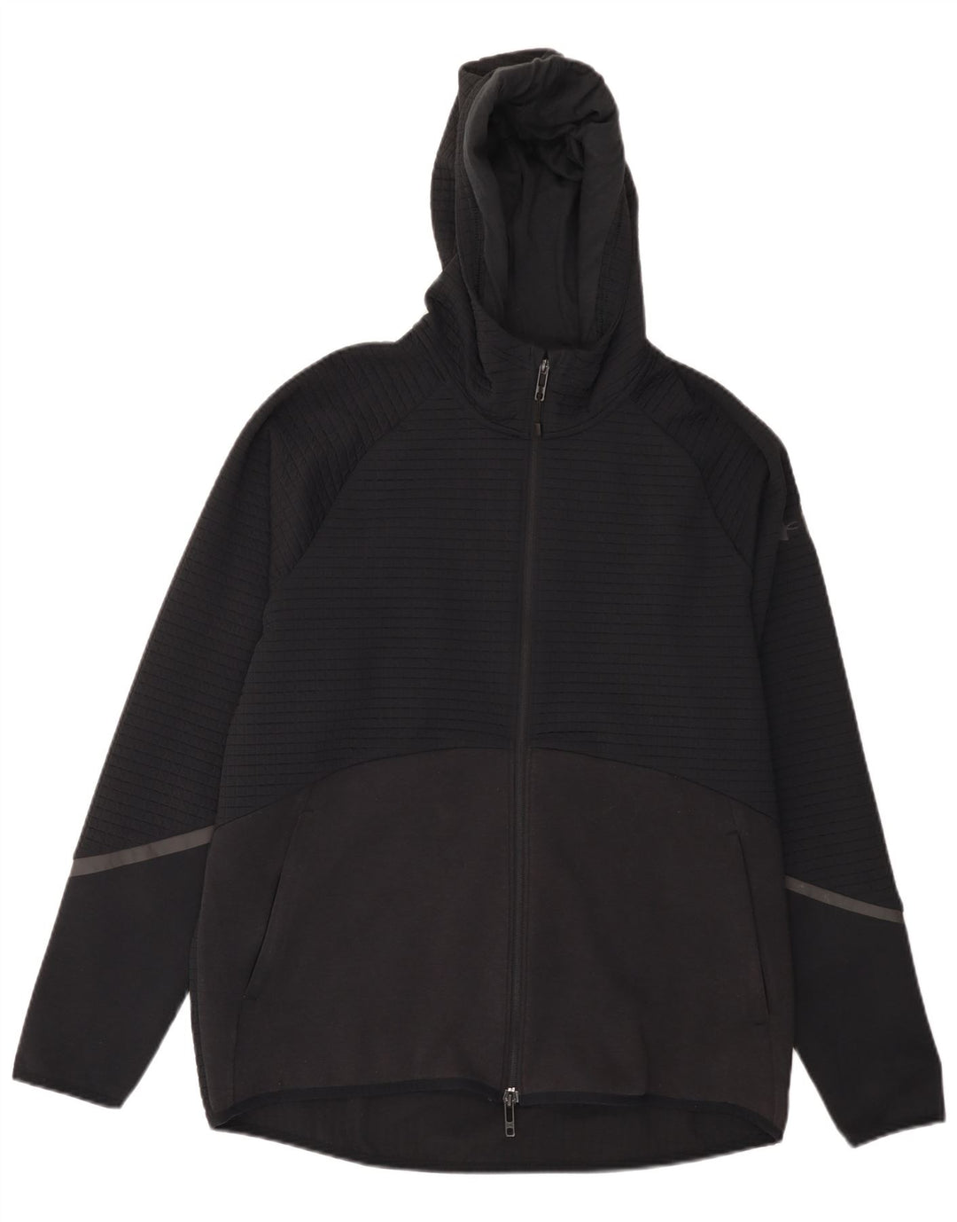Under Armour Sudadera con capucha y cremallera para hombre, talla grande, poliéster negro