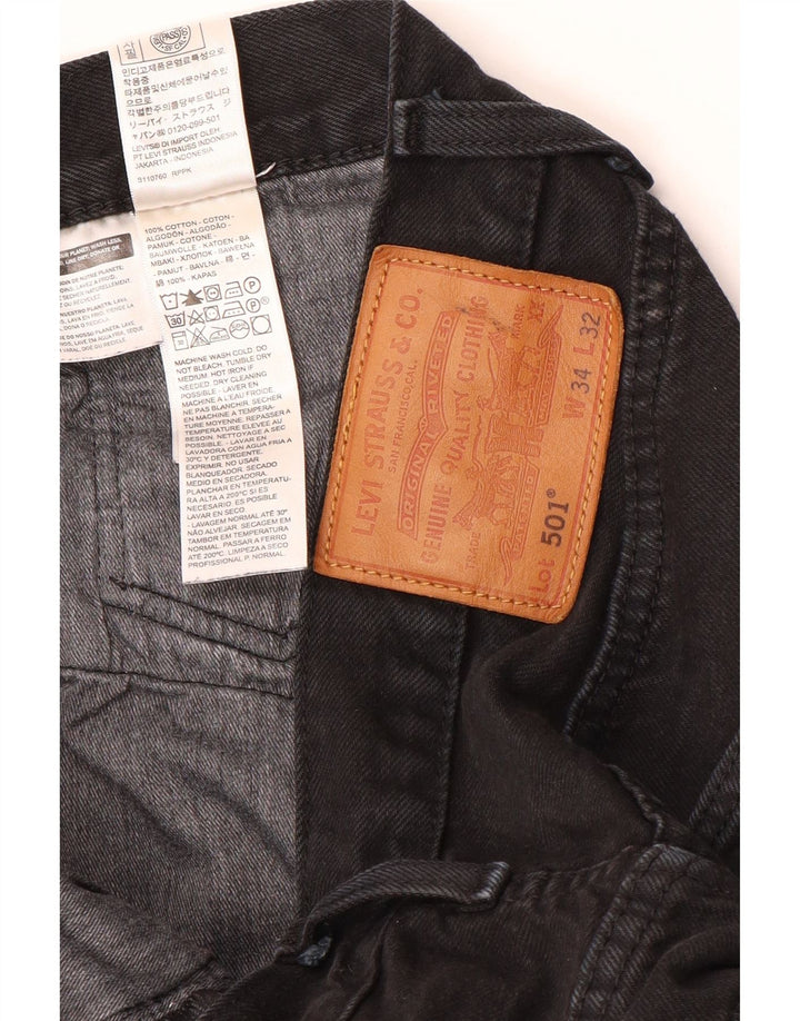 Levi's Vaqueros rectos 501 para hombre W34 L32 Algodón negro