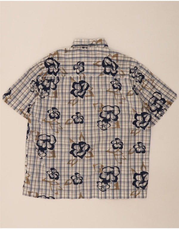 LERROS Camisa Manga Corta Hombre XL Azul Cuadros Algodón