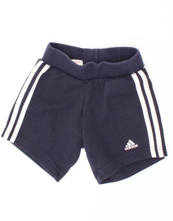 Adidas Pantalones cortos deportivos para bebé niño 9-12 meses Azul marino Algodón