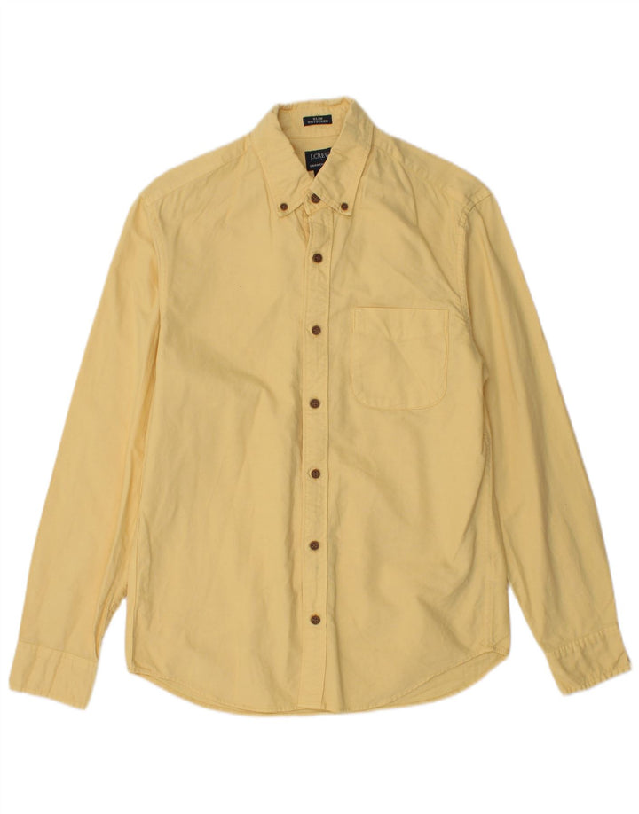 J. Crew Camisa ajustada para hombre de algodón amarillo pequeño