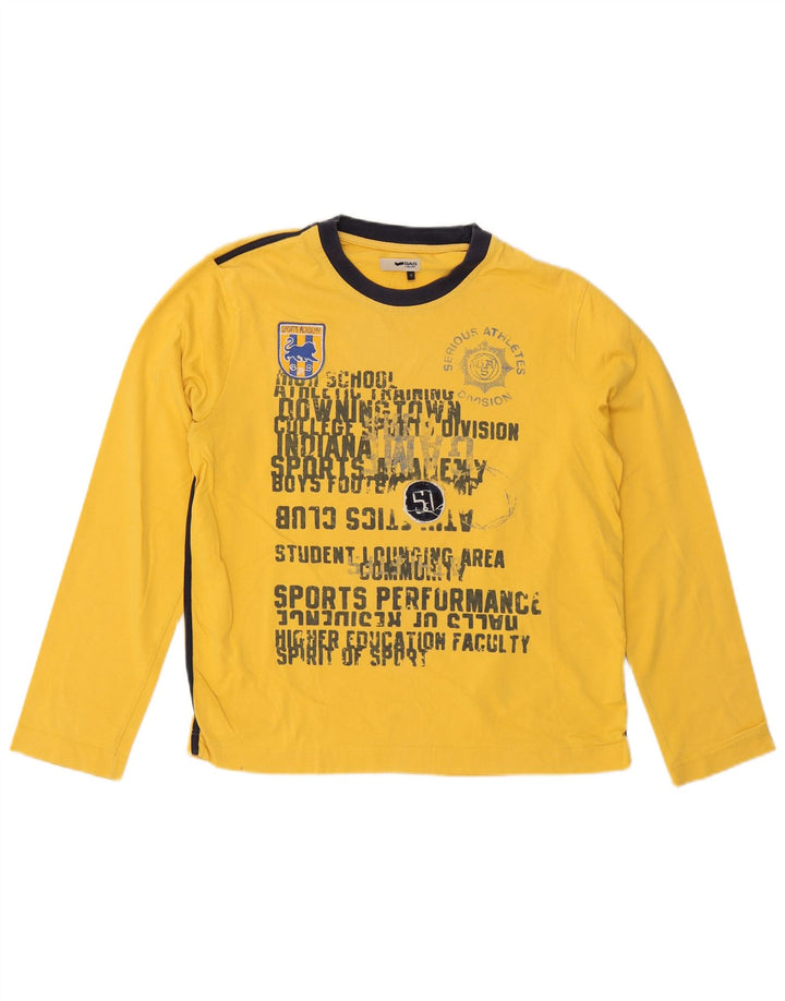 Gas Hombre Top Gráfico Manga Larga Amarillo Medio