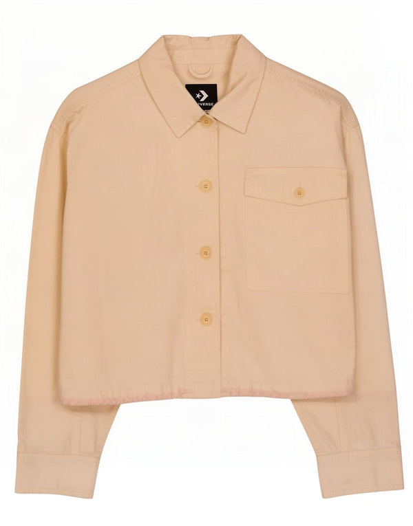 Converse Chaqueta bomber extragrande corta para mujer Reino Unido 14 Mediana de algodón blanco roto