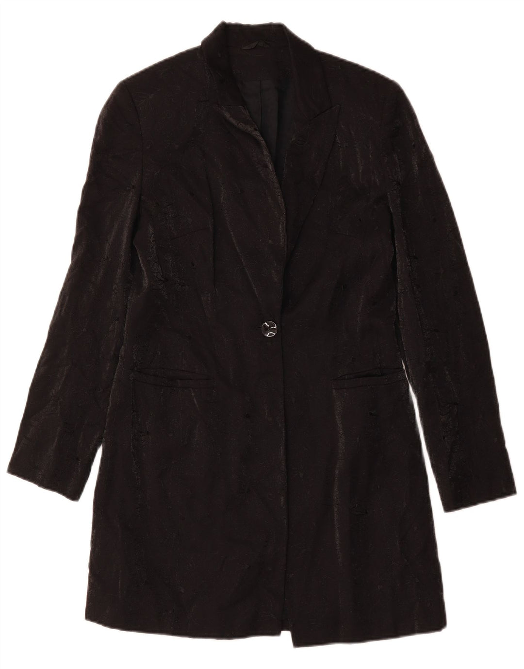 RICHARDS Abrigo para mujer UK 10 Small Black Floral Viscosa