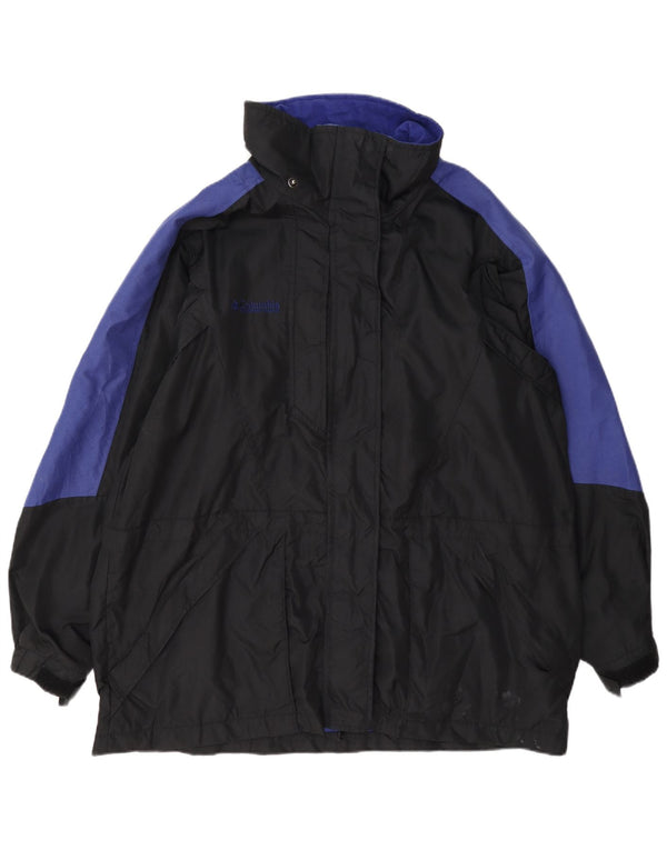 Columbia Chaqueta impermeable gráfica para mujer ES 40 XL Negro Colorblock