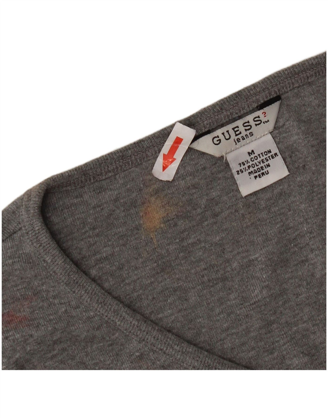 Guess Top corto para mujer de manga larga UK 42 Algodón gris medio