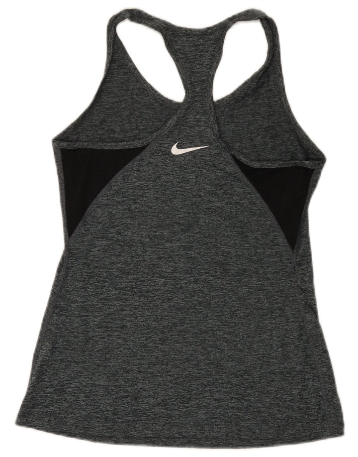 Nike Mujer Dri Fit Chaleco Top UK 8 Pequeño Gris Moteado Poliéster