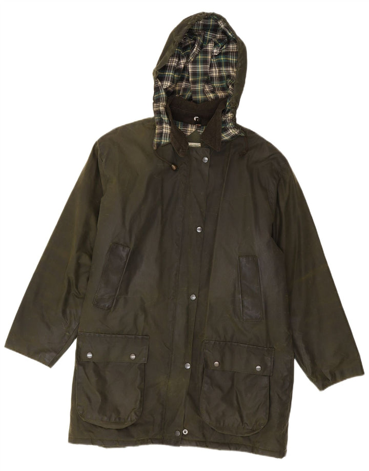 Nuage Chubasquero de algodón encerado con capucha de gran tamaño para mujer UK 12 Medium Khaki