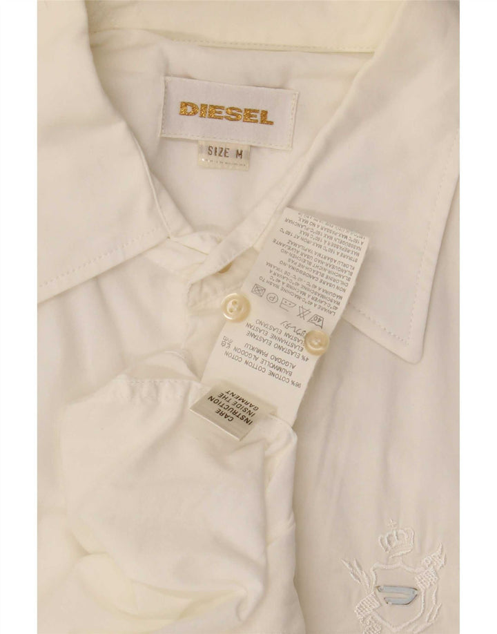 Camisa Diesel Hombre Mediana Algodón Blanco