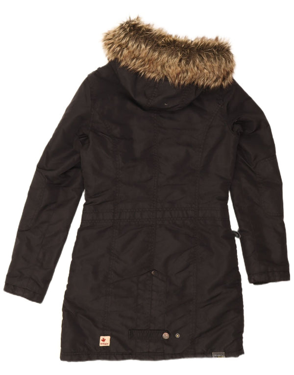 KHUJO Chaqueta Parka con Capucha para Mujer UK 10 Small Black