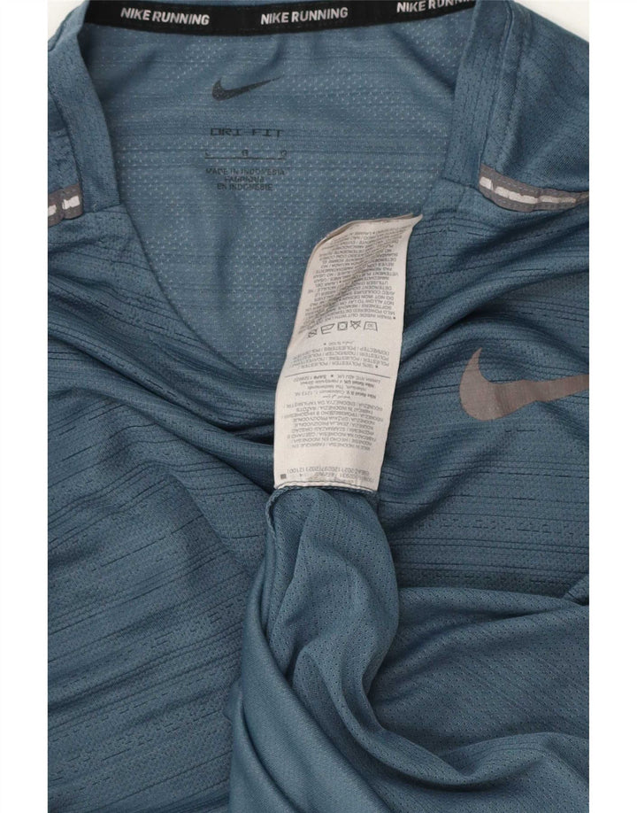 Camiseta Nike Dri Fit para hombre Top grande de poliéster moteado azul