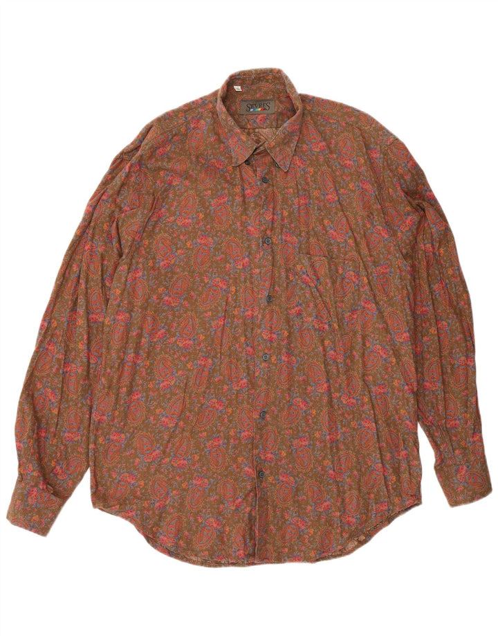 Camisa Sevres para hombre grande marrón Paisley