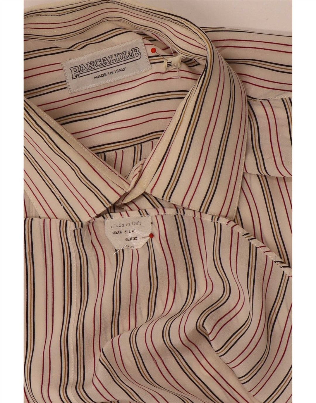 Pancaldi & B Camisa Hombre Grande Seda Rayas Multicolor