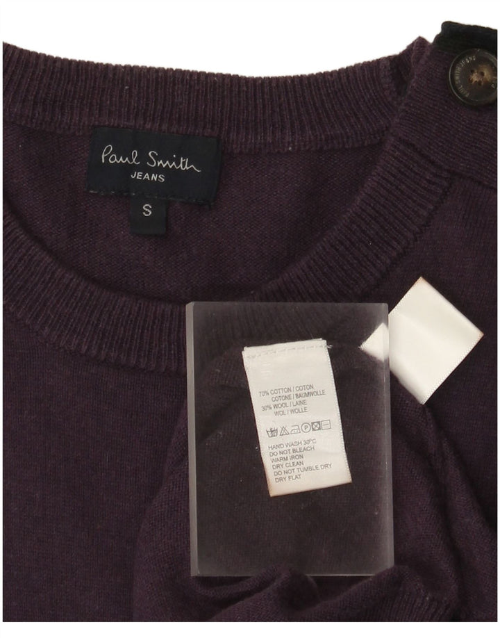 Paul Smith - Jersey de cuello redondo para hombre, talla pequeña, algodón morado