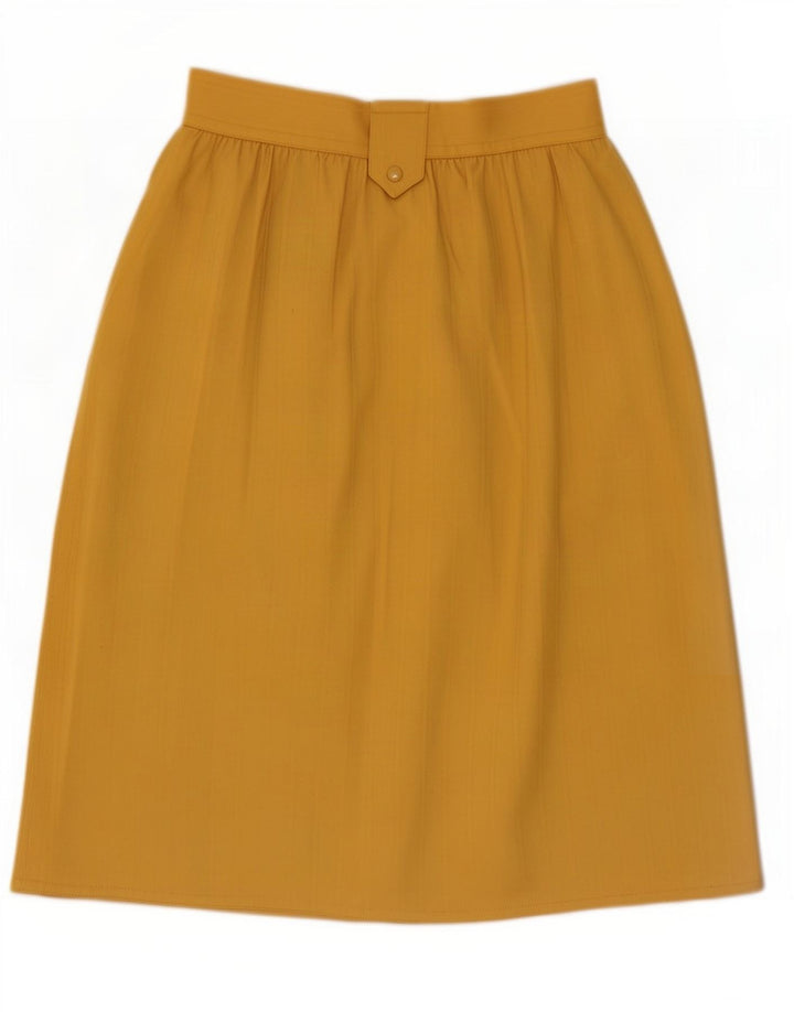 Vintage mujer A-Line falda pequeña W26 amarillo