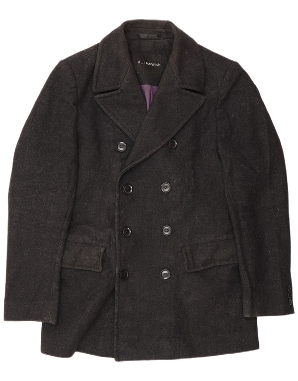 Marks & Spencer Chaquetón para hombre UK 38 Mediano Lana negra