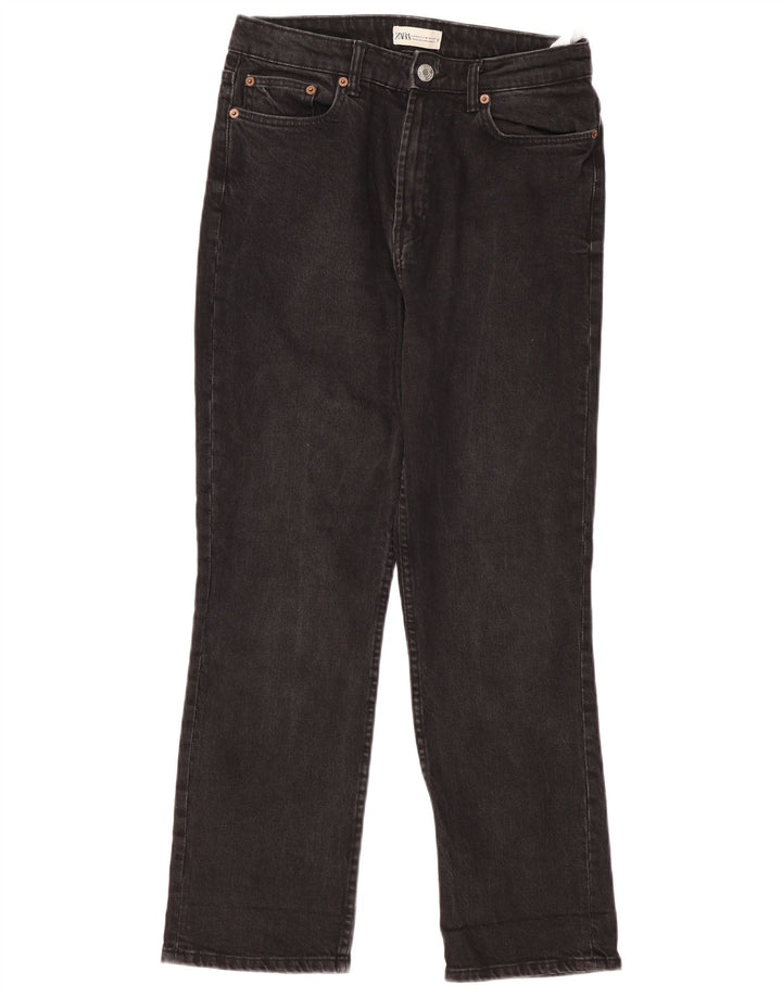 Zara Jeans Rectos Mujer EU 42 Large W32 L29 Negro