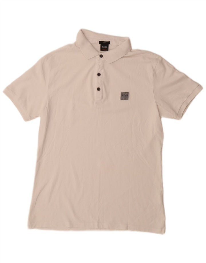 HUGO BOSS Polo slim fit para hombre Algodón blanco grande