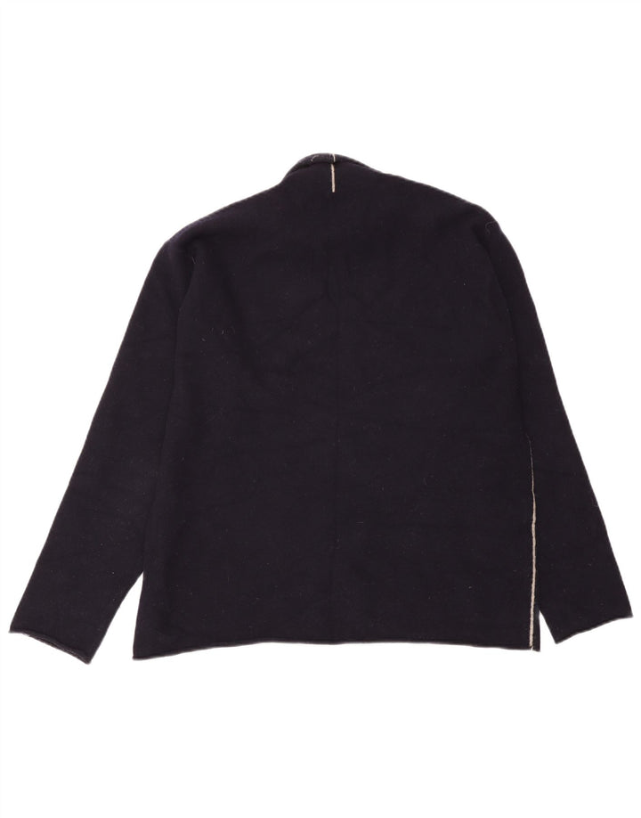 White Stuff Suéter tipo jersey con cuello vuelto para mujer UK 46 Large Lana azul marino