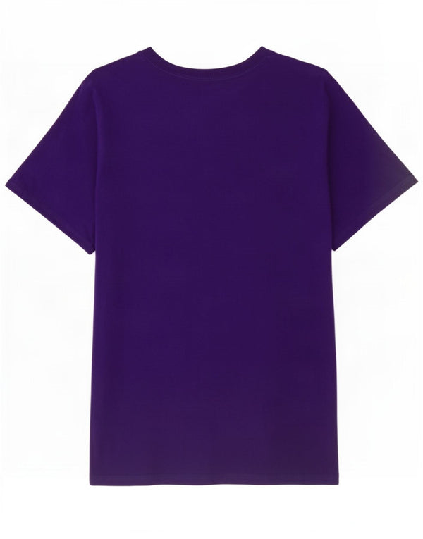 Camiseta con gráfico Adidas para hombre, parte superior de algodón morado medio