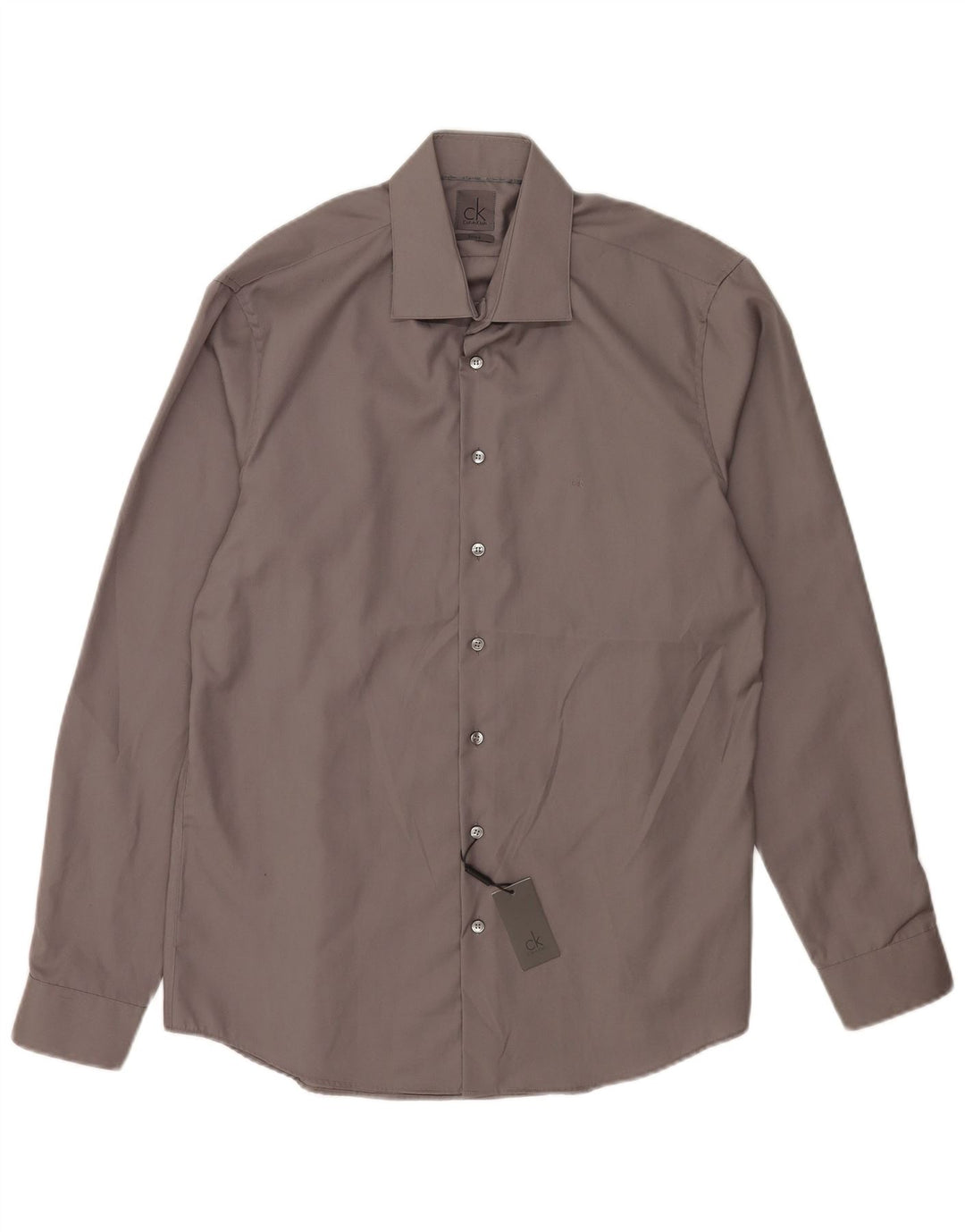 Calvin Klein Camisa ajustada para hombre Suze 41 16 Algodón gris grande