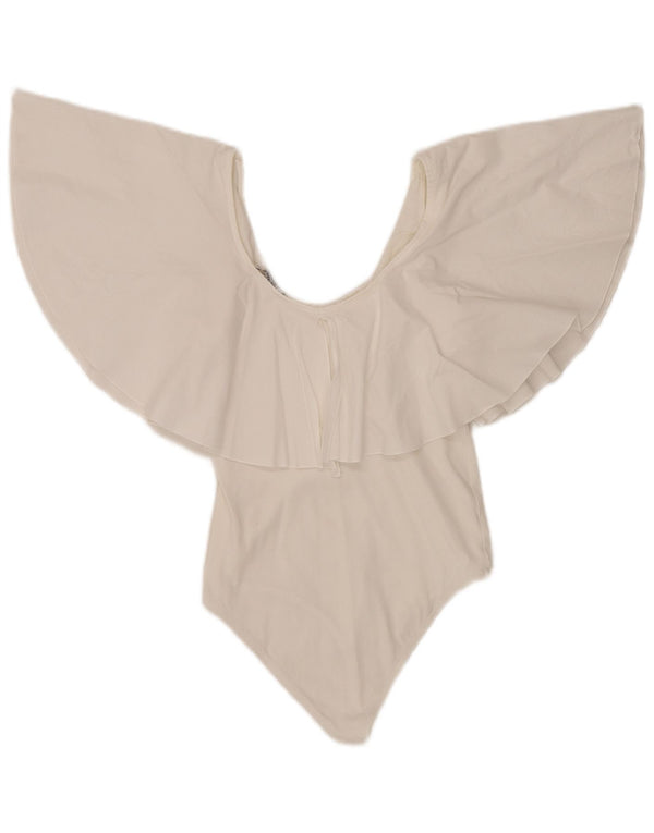 Zara Mujer Trajes De Baño ES 40 Pequeño Blanco