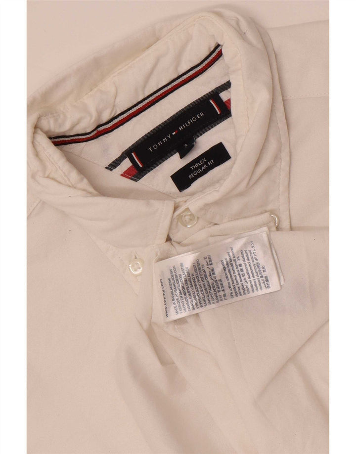 Tommy Hilfiger Camisa Regular Fit para Hombre Algodón Blanco Pequeño