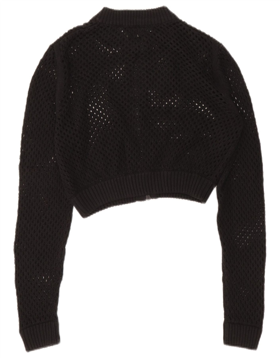Zara Mujer Crop See Through Cardigan Suéter UK 40 Mediano Negro