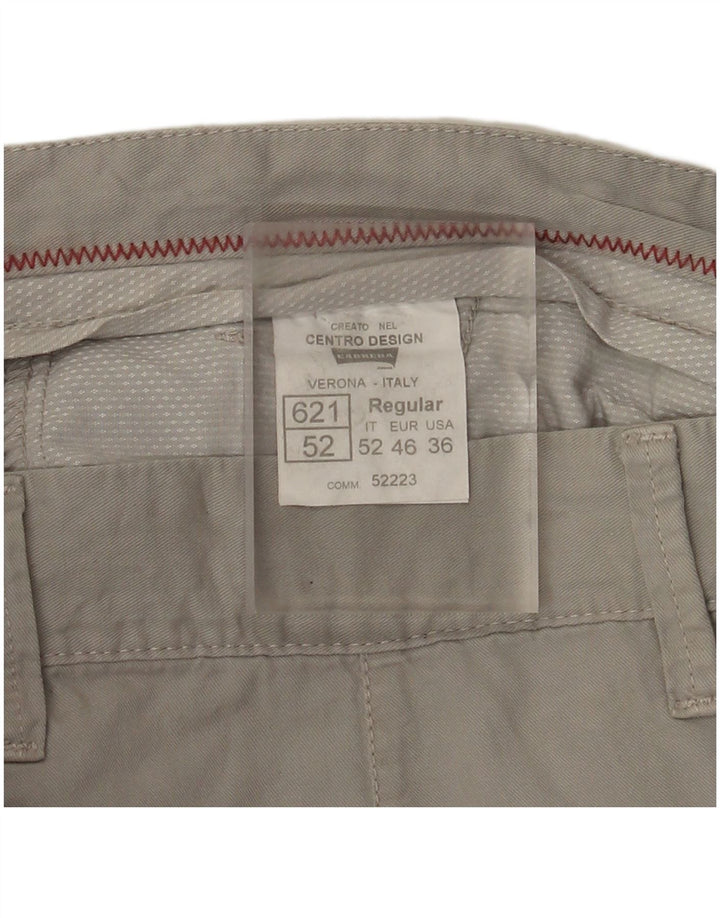 CARRERA Pantalones cortos chinos para hombre W36 Algodón gris grande