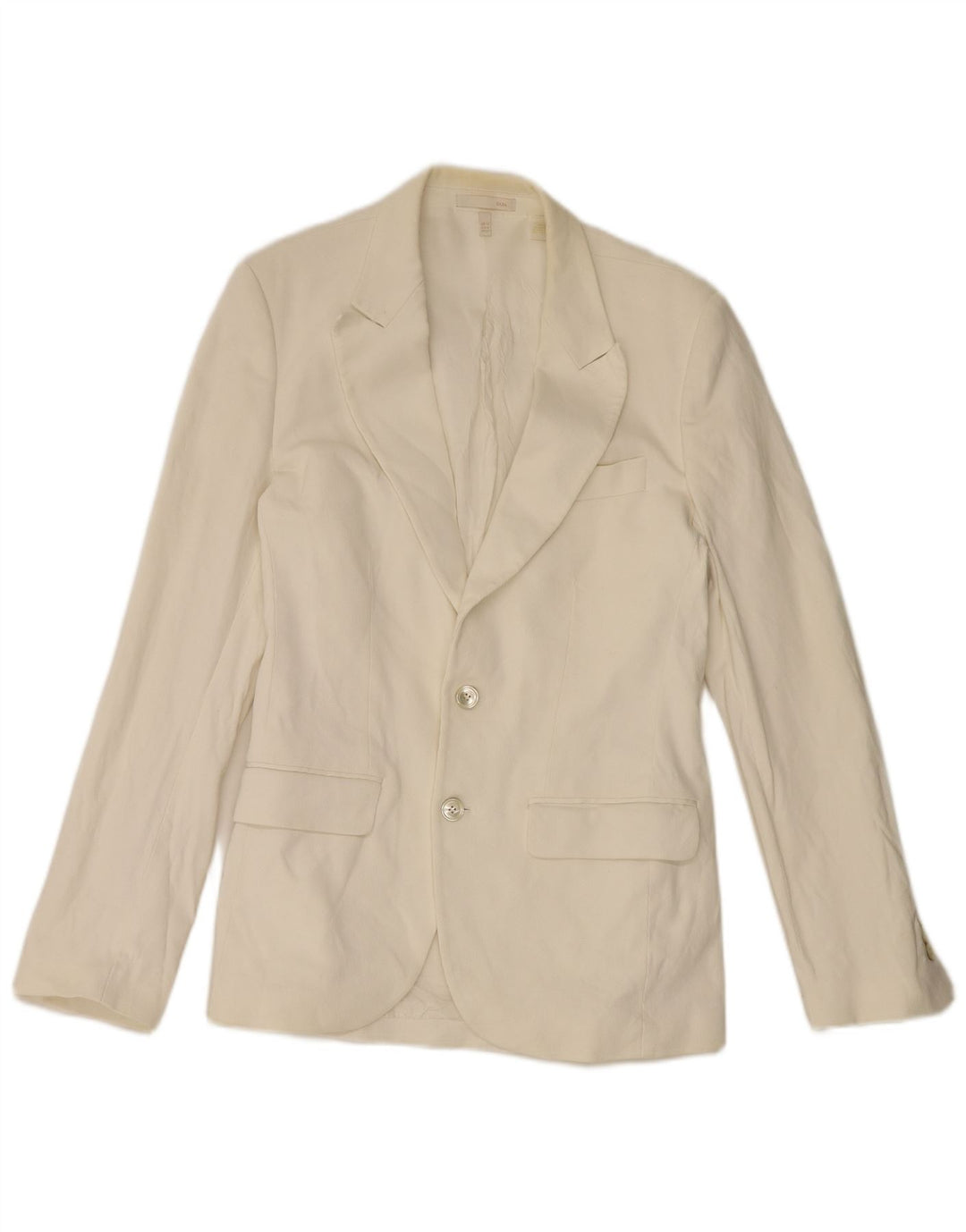 Zara Chaqueta tipo blazer de 2 botones para hombre EU 50 Algodón blanco mediano