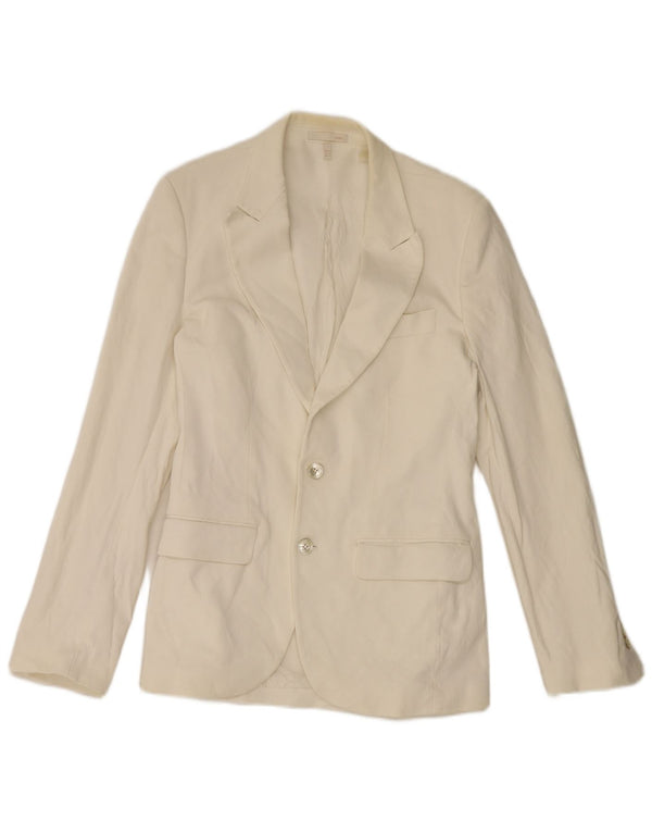 Zara Chaqueta tipo blazer de 2 botones para hombre EU 50 Algodón blanco mediano